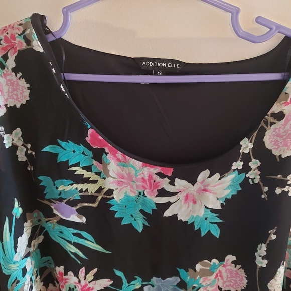 Addition Elle Floral Blouse With Side Tie - Picture 2 of 6
